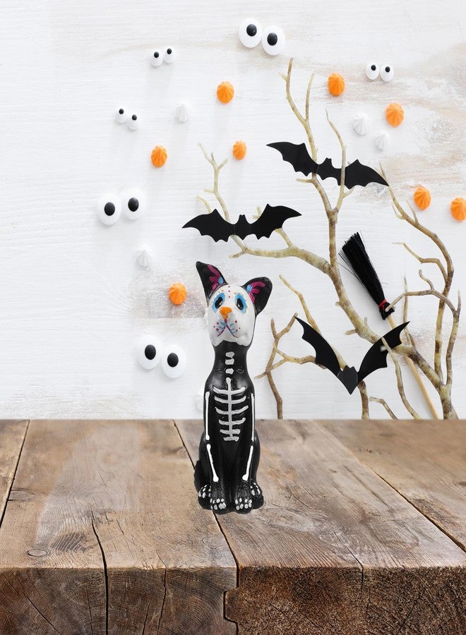 HEBYJO Day of The Dead Dog Figurine, Halloween Sugar Skulls Animal Statue Resin Skeleton Sculpture, Ofrenda Decorations for Altar Dog - Image 3
